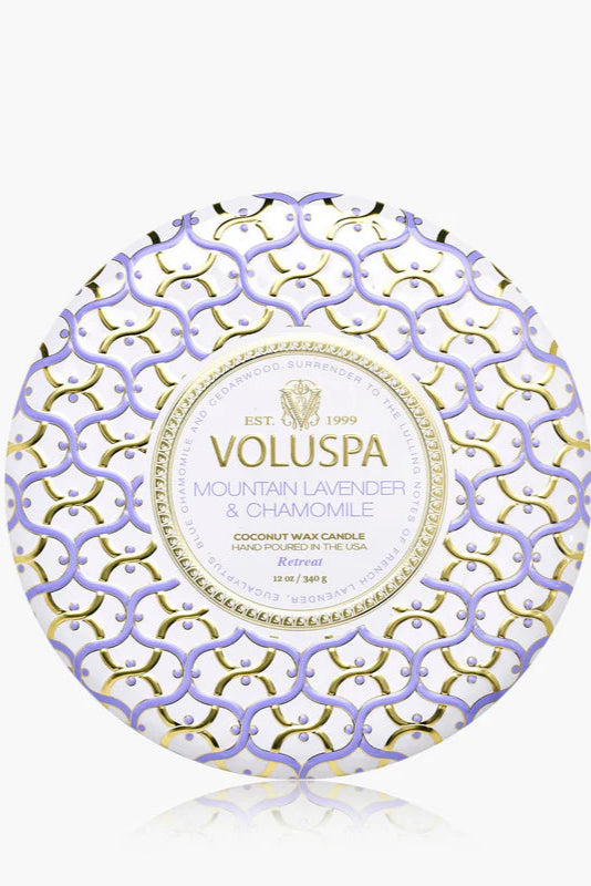 3 wick tin candle - lavender + chamomile