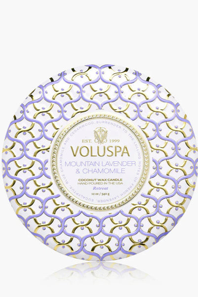 3 wick tin candle - lavender + chamomile