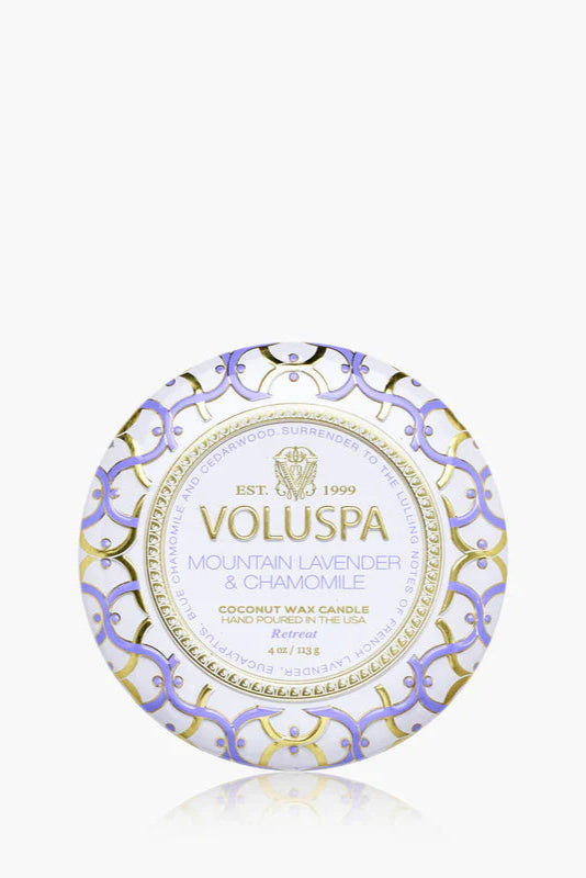 mini tin candle - lavender + chamomile