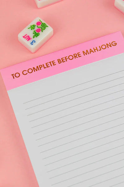 notepad - to complete before mahjong