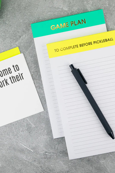 notepad - to complete before pickle ball