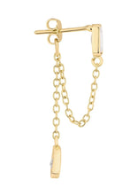 Load image into Gallery viewer, Oval CZ Chain Drop Earring
