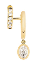 Load image into Gallery viewer, Oval CZ Drop Double Hoop Earring
