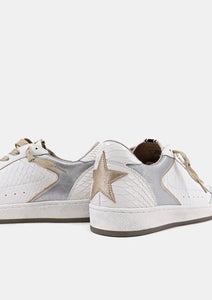 white snake laceup sneaker