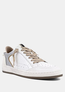 white snake laceup sneaker