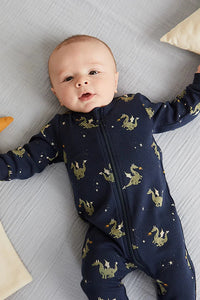 baby dragon print footie