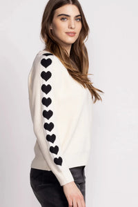 hearts sleeve sweater