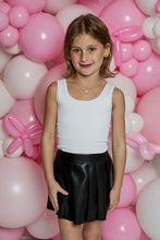 Load image into Gallery viewer, girls faux leather pleat skirt
