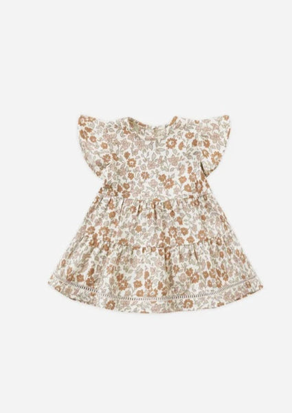 girls french terry floral dress + bloomer