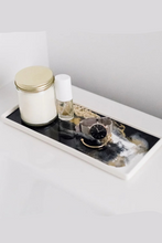 Load image into Gallery viewer, large ceramic resin tray onyx

