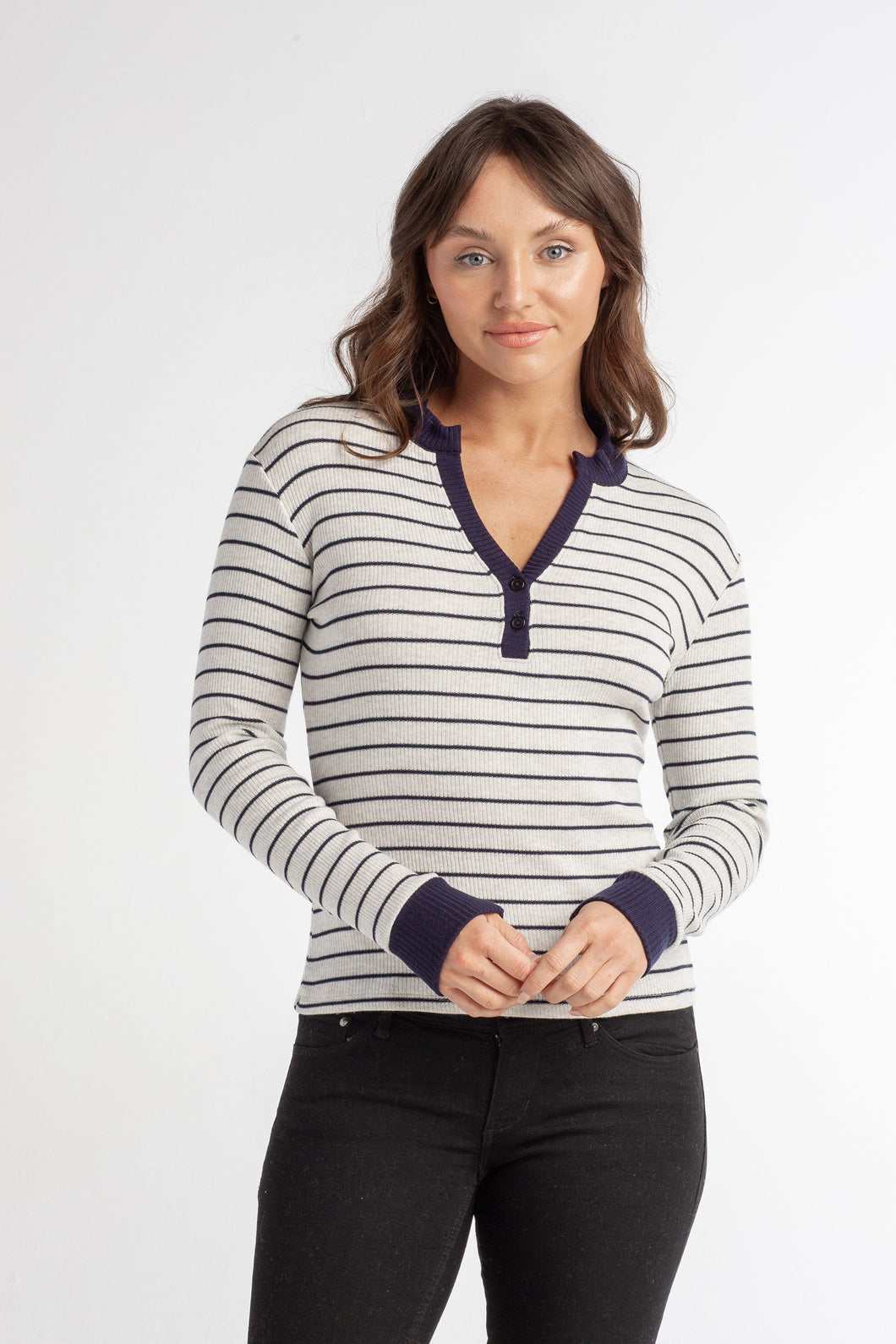 stripe henley top