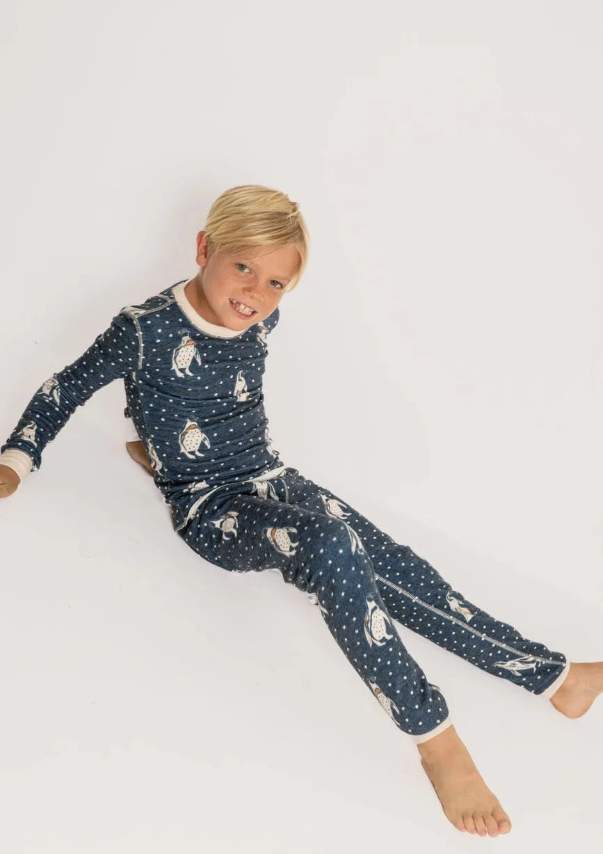 kids penguin pj set