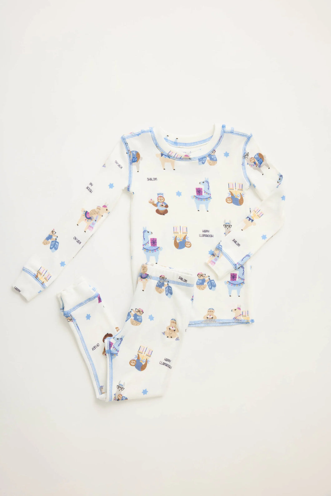 kids pj set hanukkah llama