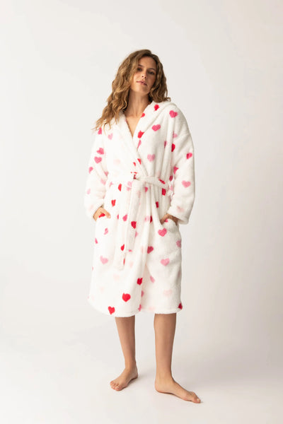 hearts plush robe