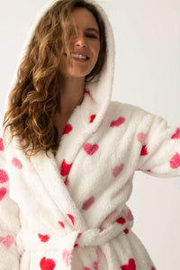 hearts plush robe