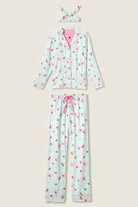flannel cherry cocktail pj set