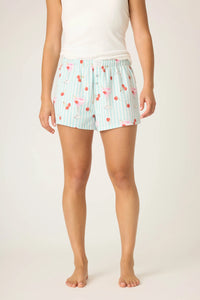 cherry cocktail flannel short