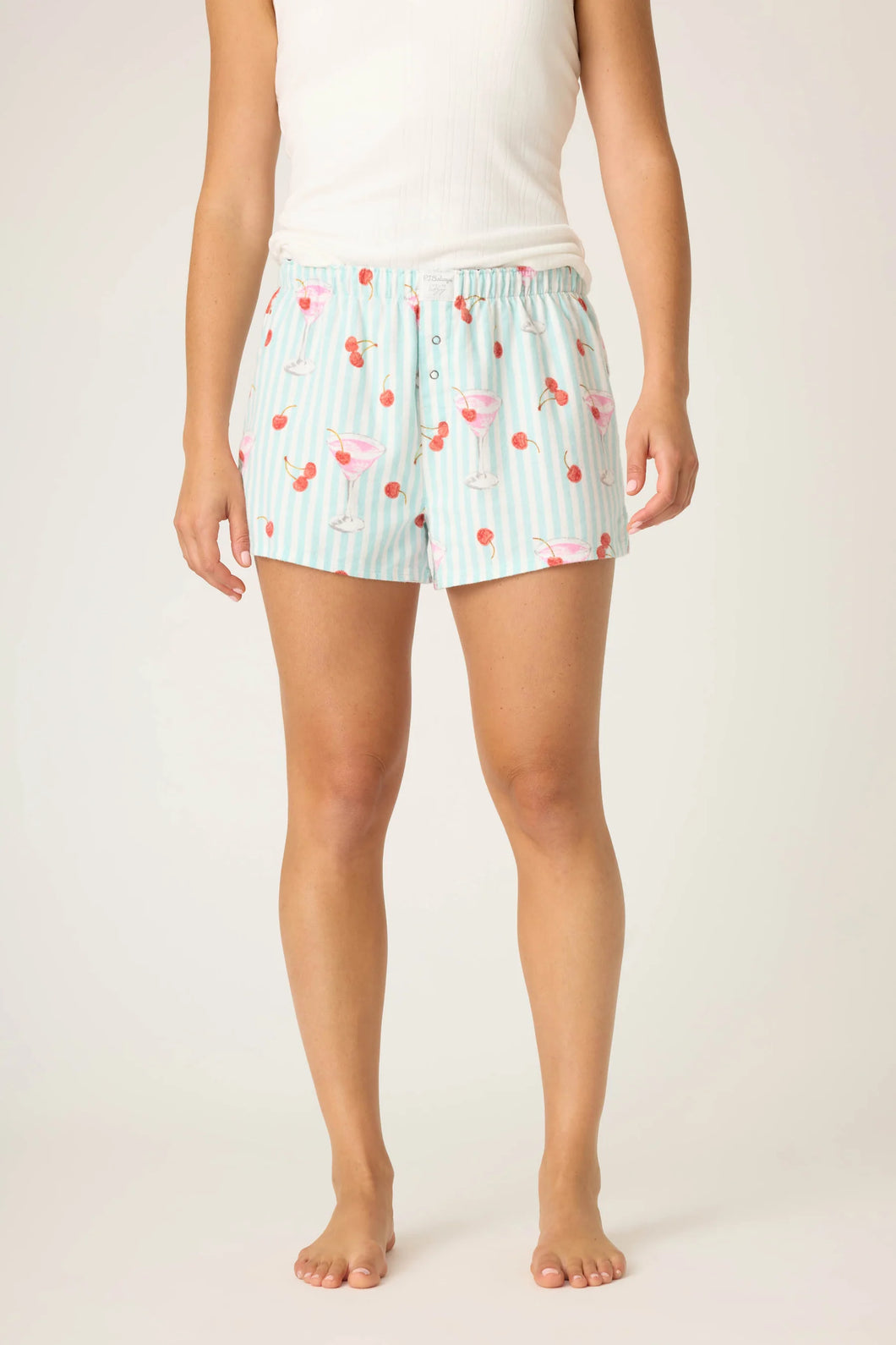 cherry cocktail flannel short