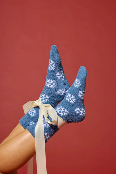 fuzzy socks snowflake