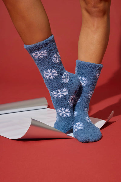 fuzzy socks snowflake