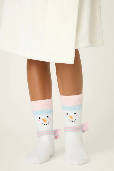 fuzzy socks snowman