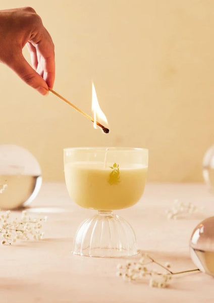 7oz coupe candle champagne