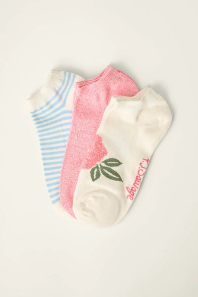 3 pack rose no show socks