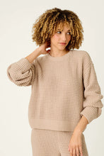 Load image into Gallery viewer, Long Sleeve Chenille Waffle Sweater
