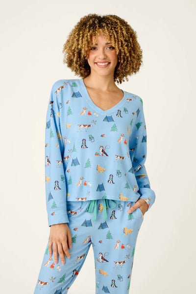 Long Sleeve V Neck Happy Camawr