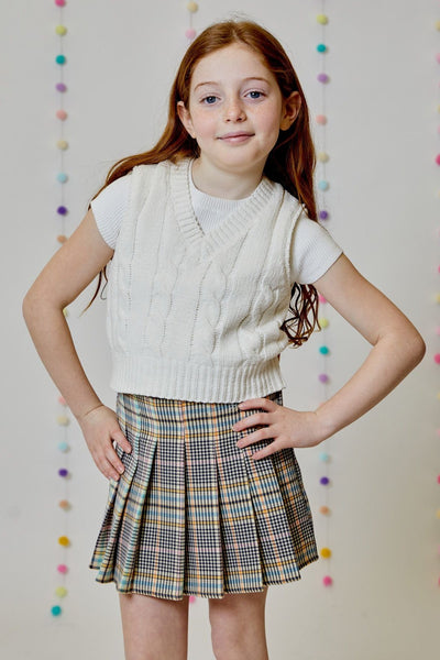 girls cable knit vest