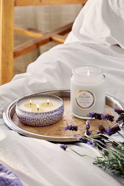 3 wick tin candle - lavender + chamomile