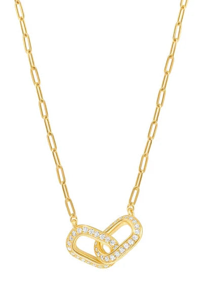 pave link necklace