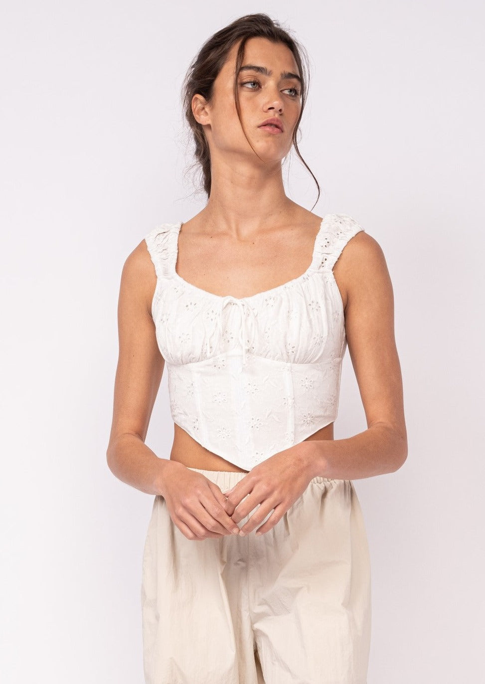 eyelet corset tank