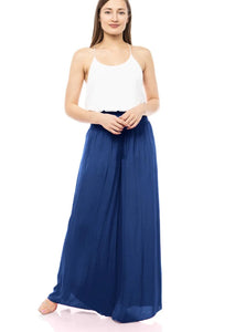 smock waist wide silky pant