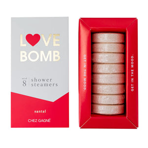 8 shower steamers - love bomb