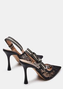 lace heel mule
