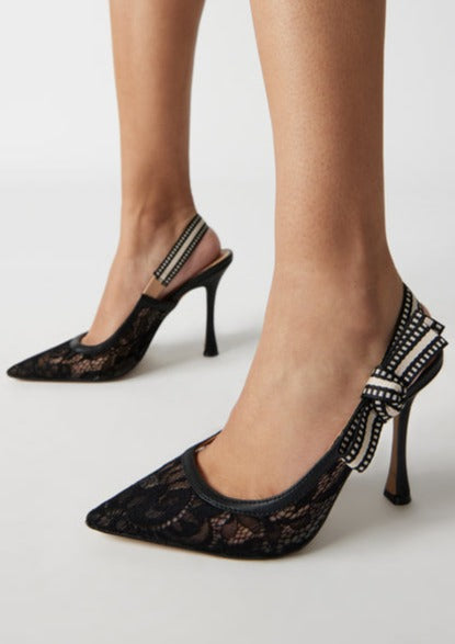 lace heel mule