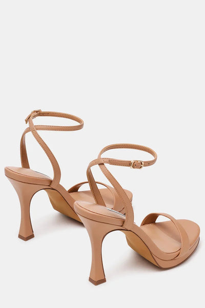 Leather Ankle Strap Heel Sandal