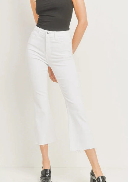 white crop flair HR jeans