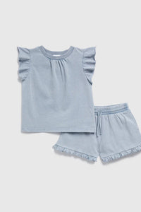 girls indigo short set