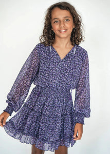 tween floral long sleeve dress