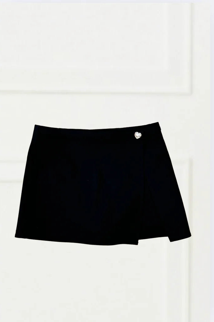 girls skort with heart button