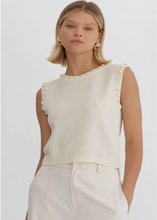 Load image into Gallery viewer, pearl trim sweater tank
