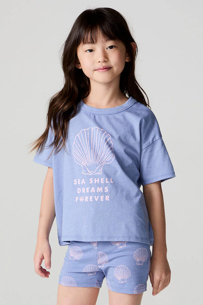 girls short sleeve tee seashell dreams