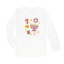 Load image into Gallery viewer, girls hanukkah doodle tee
