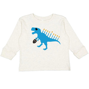 kids menorasaurus hanukkah tee