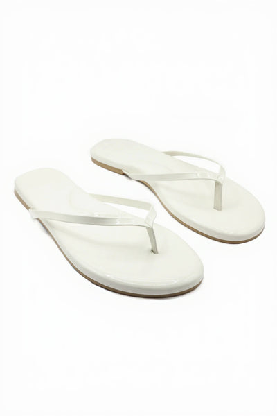 vleather flip flop cream