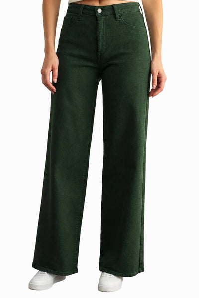 Stretch Wide Leg Colored Jean