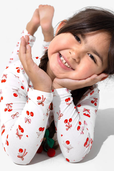girls cherry on top pj set