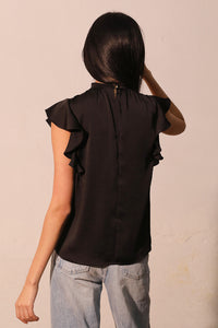 ruffle sleeve silky top